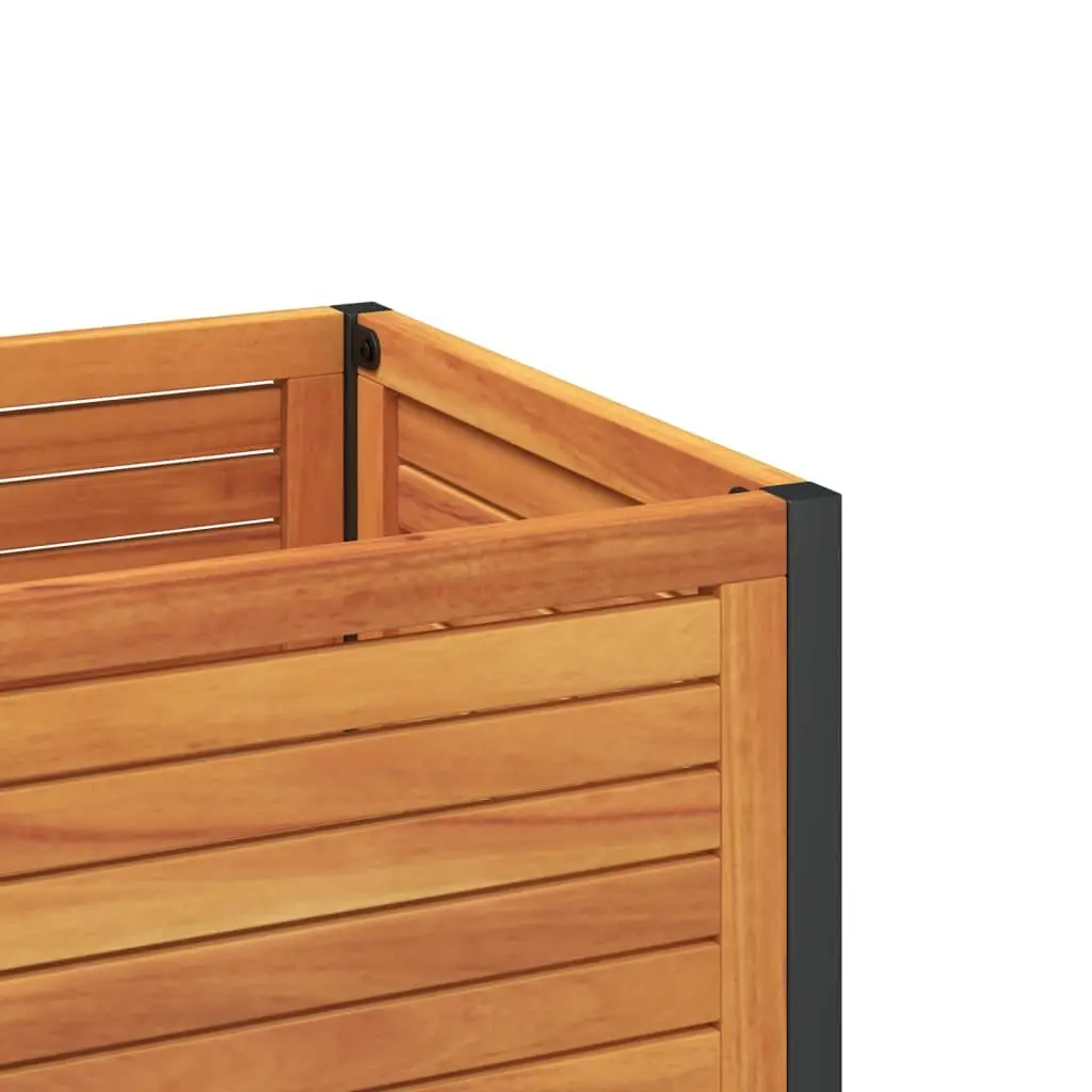 Garden Planter Indoor Outdoor Wooden Flower Box with Shelf 45 x 45 x 80 cm
