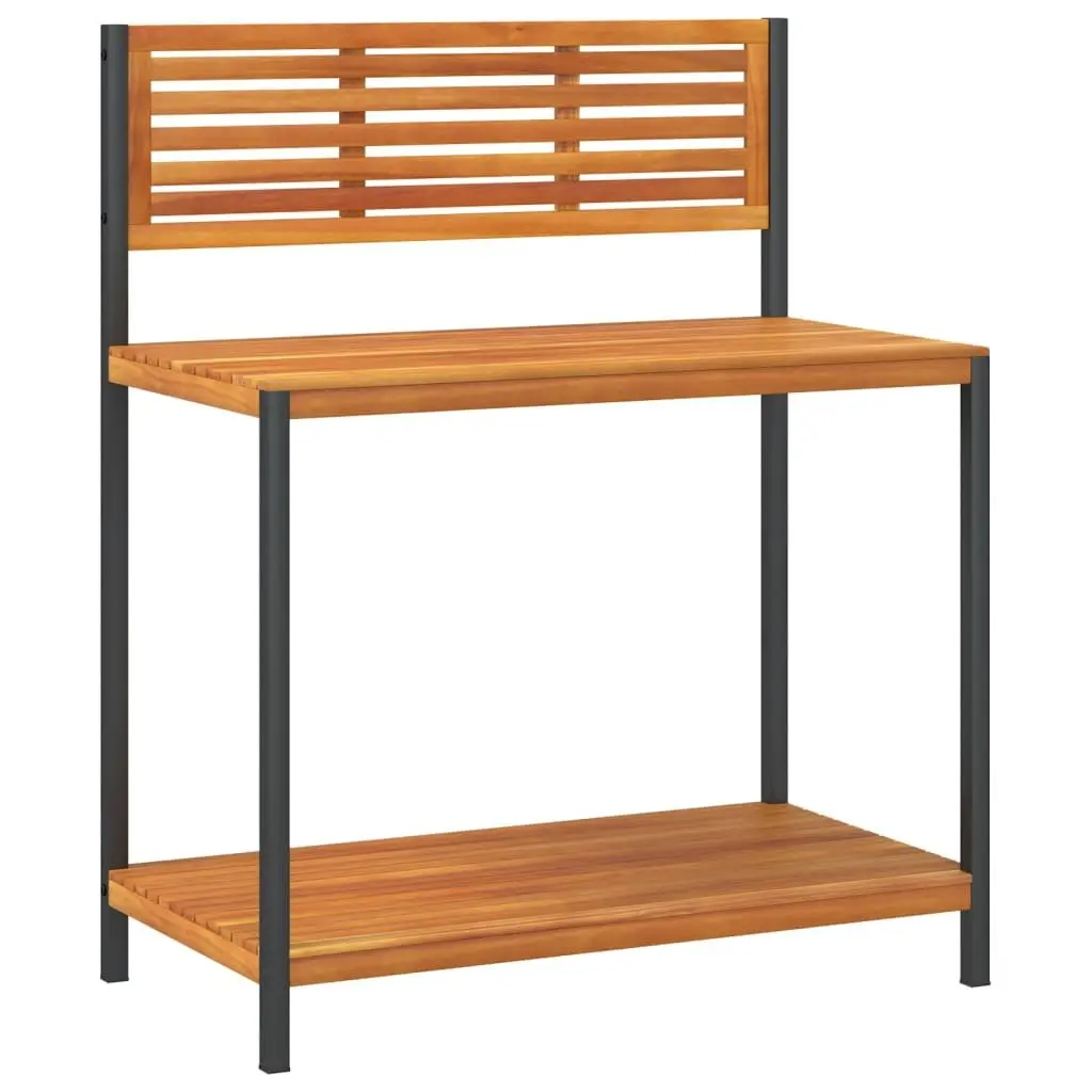 Garden Work Table 90x50x110cm Plant Potting Bench with Shelves Storage