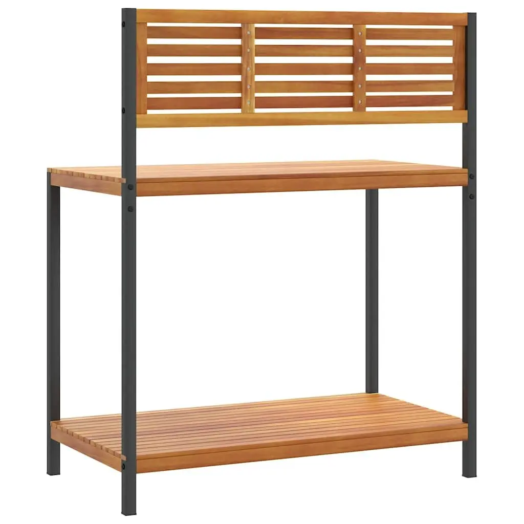 Garden Work Table 90x50x110cm Plant Potting Bench with Shelves Storage