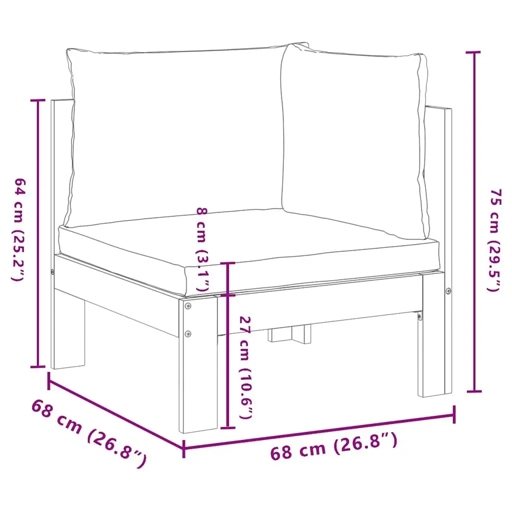 Garden Corner Sofa Outdoor Sectional Lounge Patio Seating with Cushions