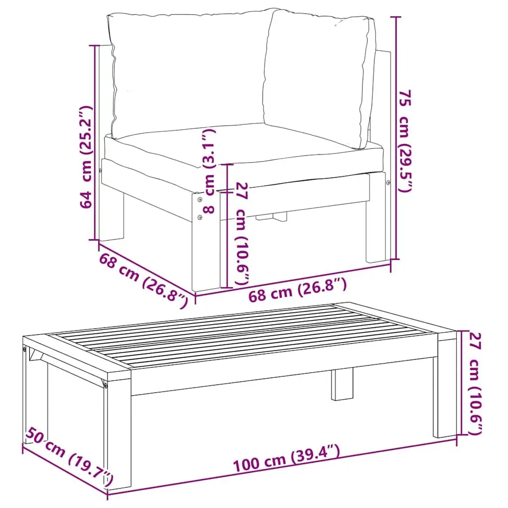 Outdoor 2-Piece Sectional Sofa Set