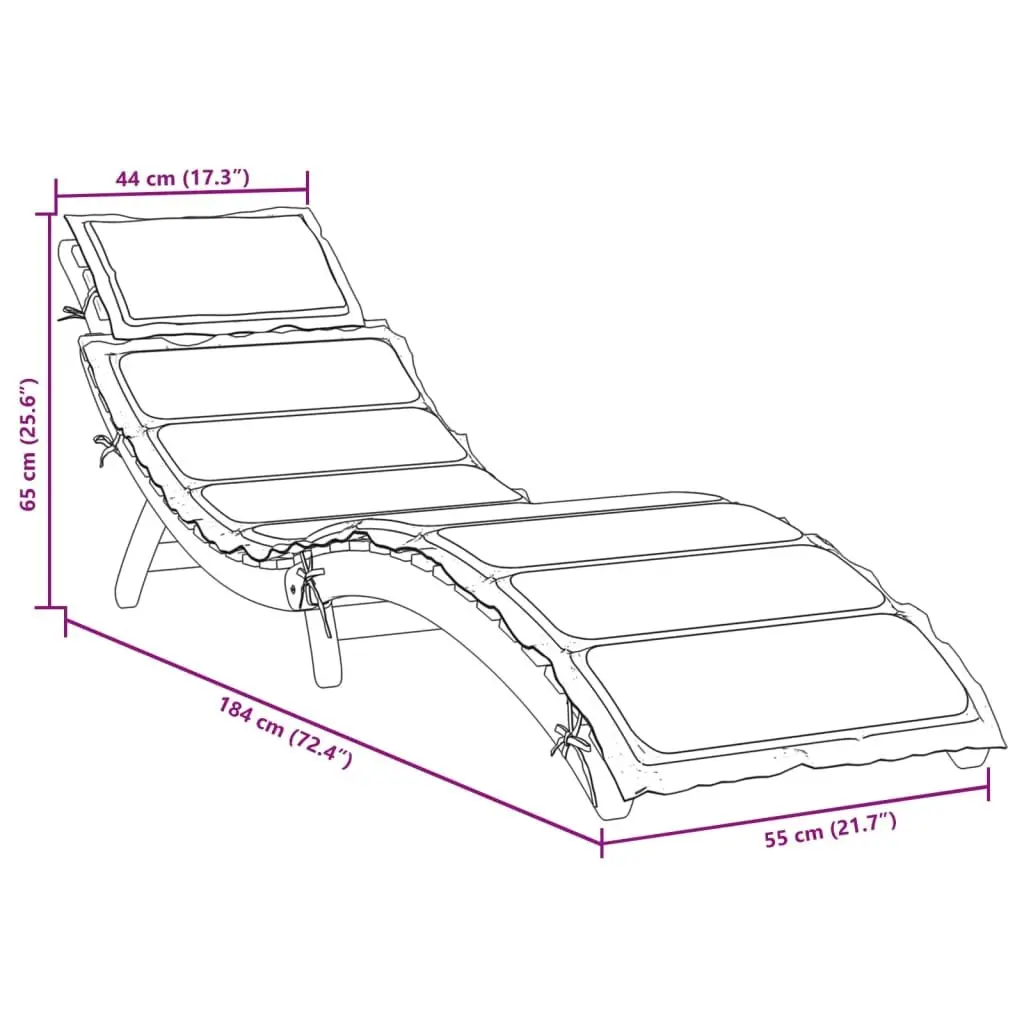 Sun Lounger Outdoor Lounge Chair Garden Patio Deck Recliner with Cushion