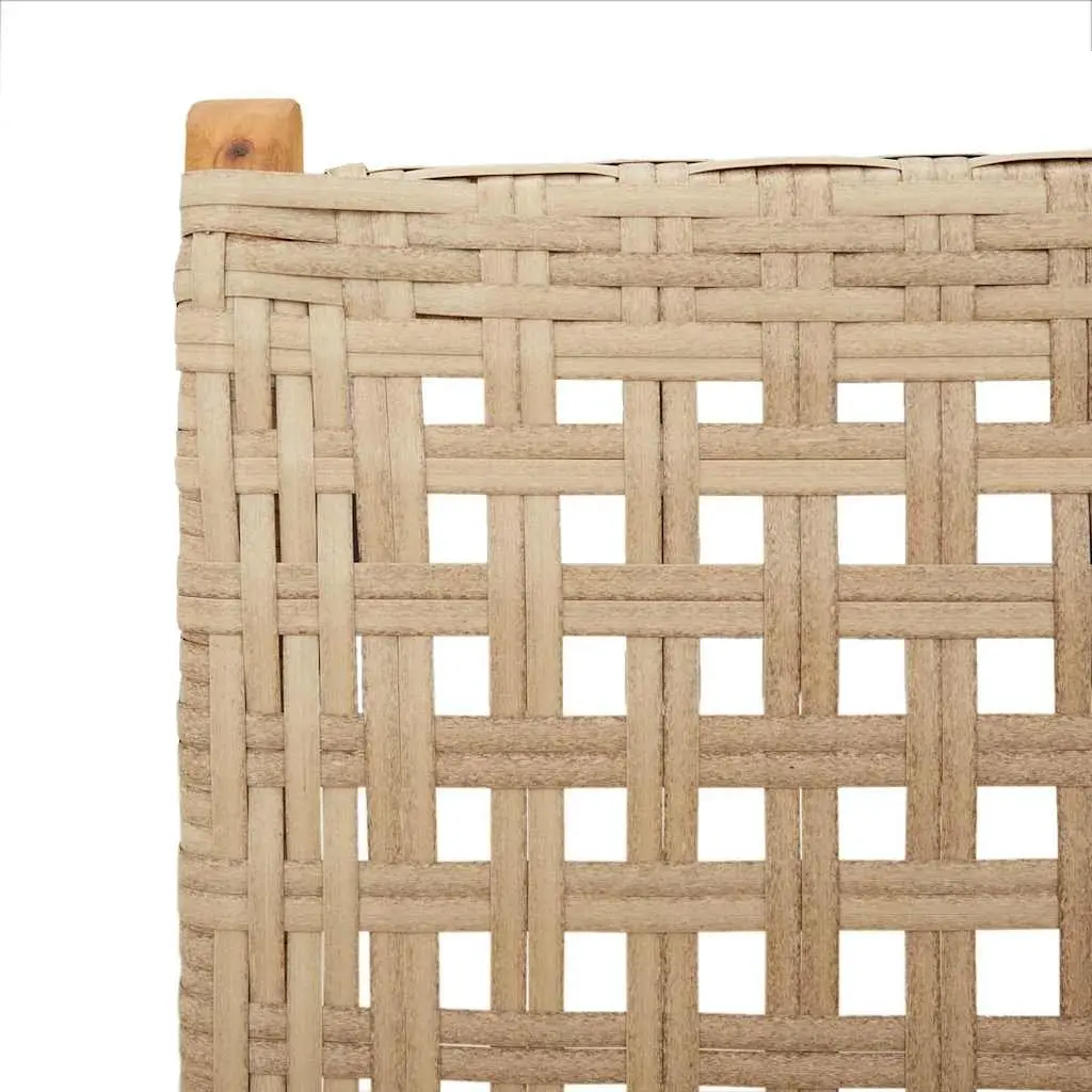 Outdoor Garden Chairs 2 Piece Beige Acacia Wood PE Rattan Reclining Folding