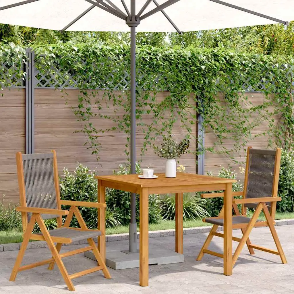 Garden Chairs Outdoor Seating 2 pcs Grey Foldable Reclining Patio