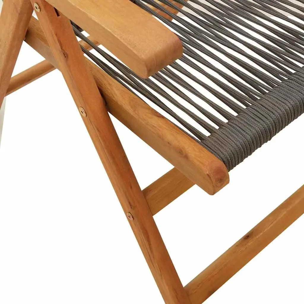 Garden Chairs Outdoor Seating 2 pcs Grey Foldable Reclining Patio