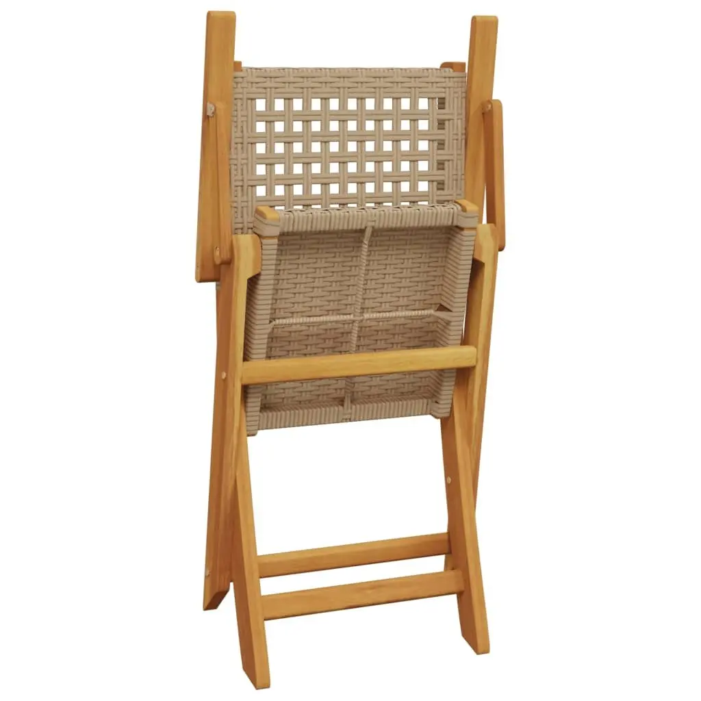 Beige Foldable Outdoor Chairs 2 pcs