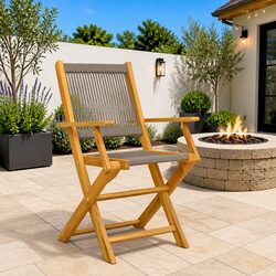 Outdoor Garden Chairs: 2-Piece Grey Folding Set
