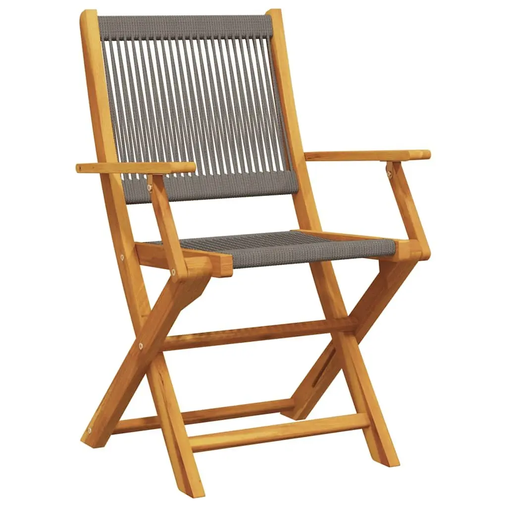 Outdoor Garden Chairs 2 pcs Grey Folding Wooden Seating Patio Furniture