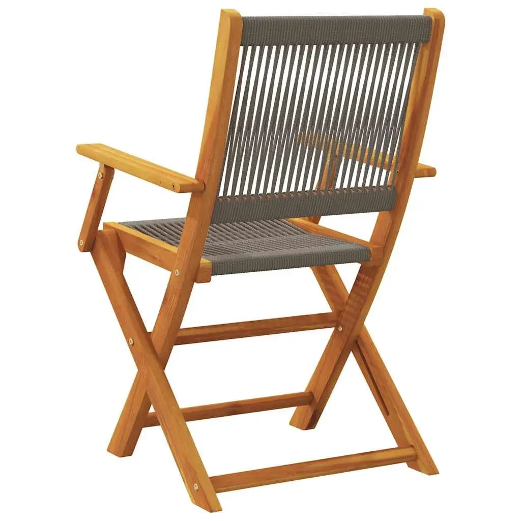 Outdoor Garden Chairs 2 pcs Grey Folding Wooden Seating Patio Furniture