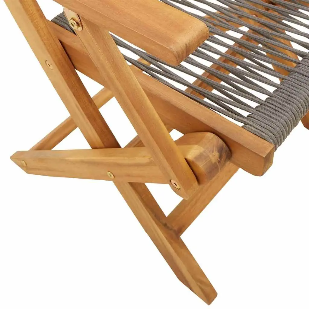 Outdoor Garden Chairs 2 pcs Grey Folding Wooden Seating Patio Furniture
