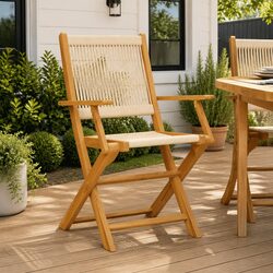 Garden Chairs 2 Pcs Beige Outdoor Seating Acacia Wood Folding Portable Design
