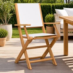 Folding Garden Chairs - Solid Acacia Wood, 2 Pieces