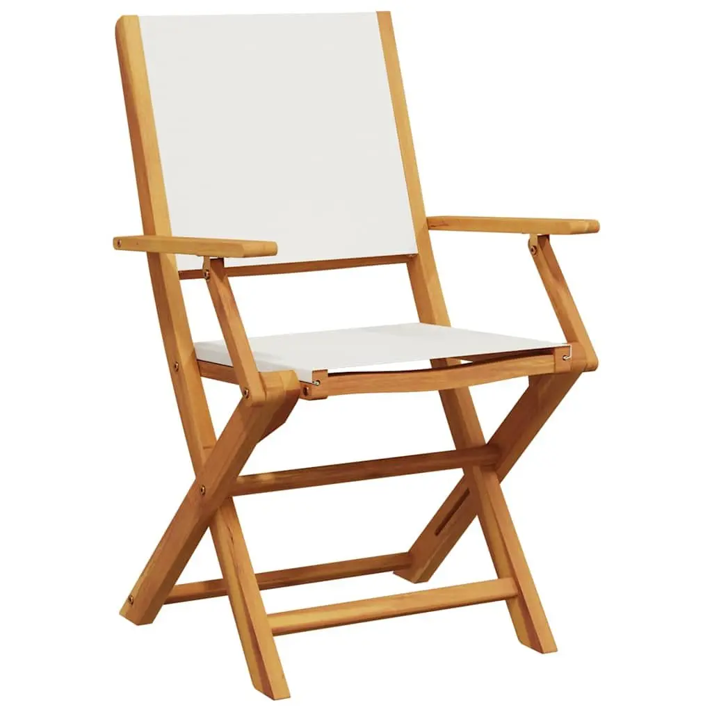 Outdoor Garden Chairs 2 Piece Set Folding White Wooden Seating Patio Furniture