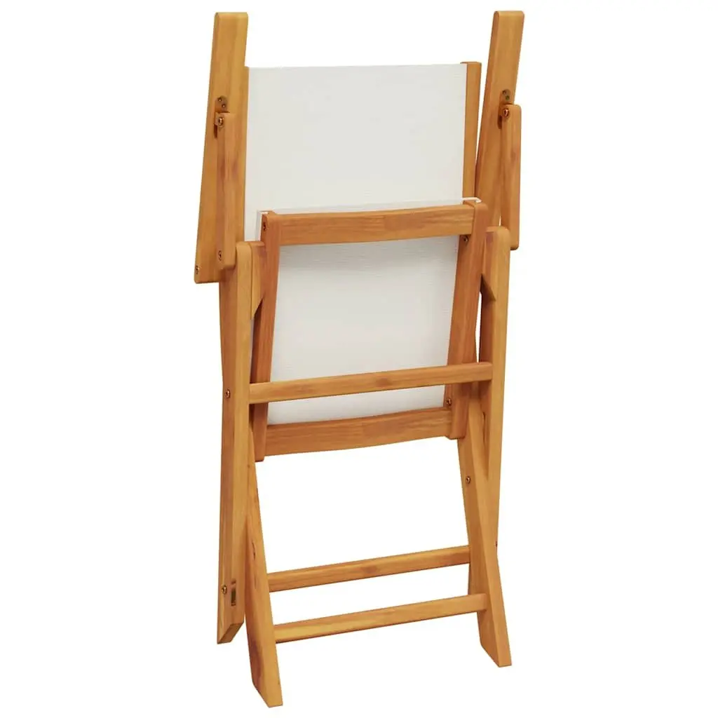 Outdoor Garden Chairs 2 Piece Set Folding White Wooden Seating Patio Furniture