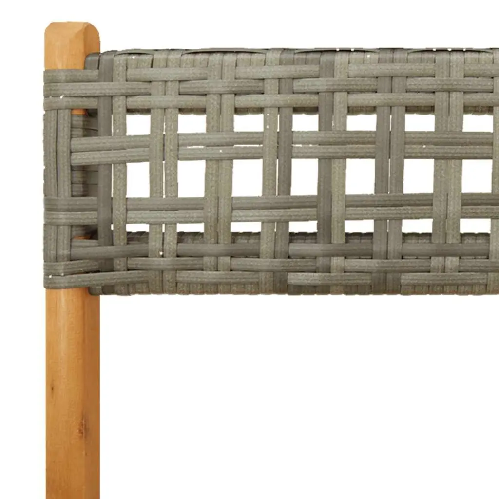 Bistro Chairs Outdoor Garden Patio 2 Piece Grey Folding Acacia Wood Rattan