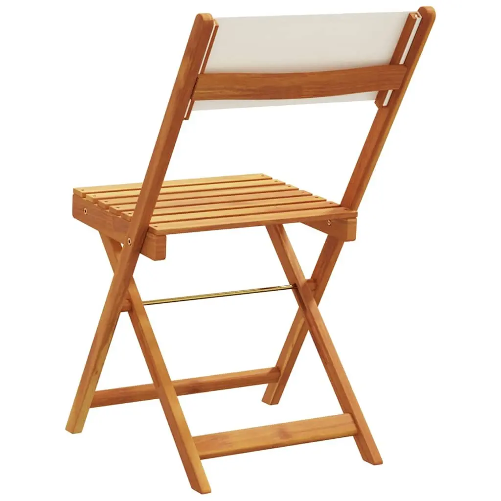 Bistro Chairs Outdoor Garden Patio 2 Piece White Foldable Backrest