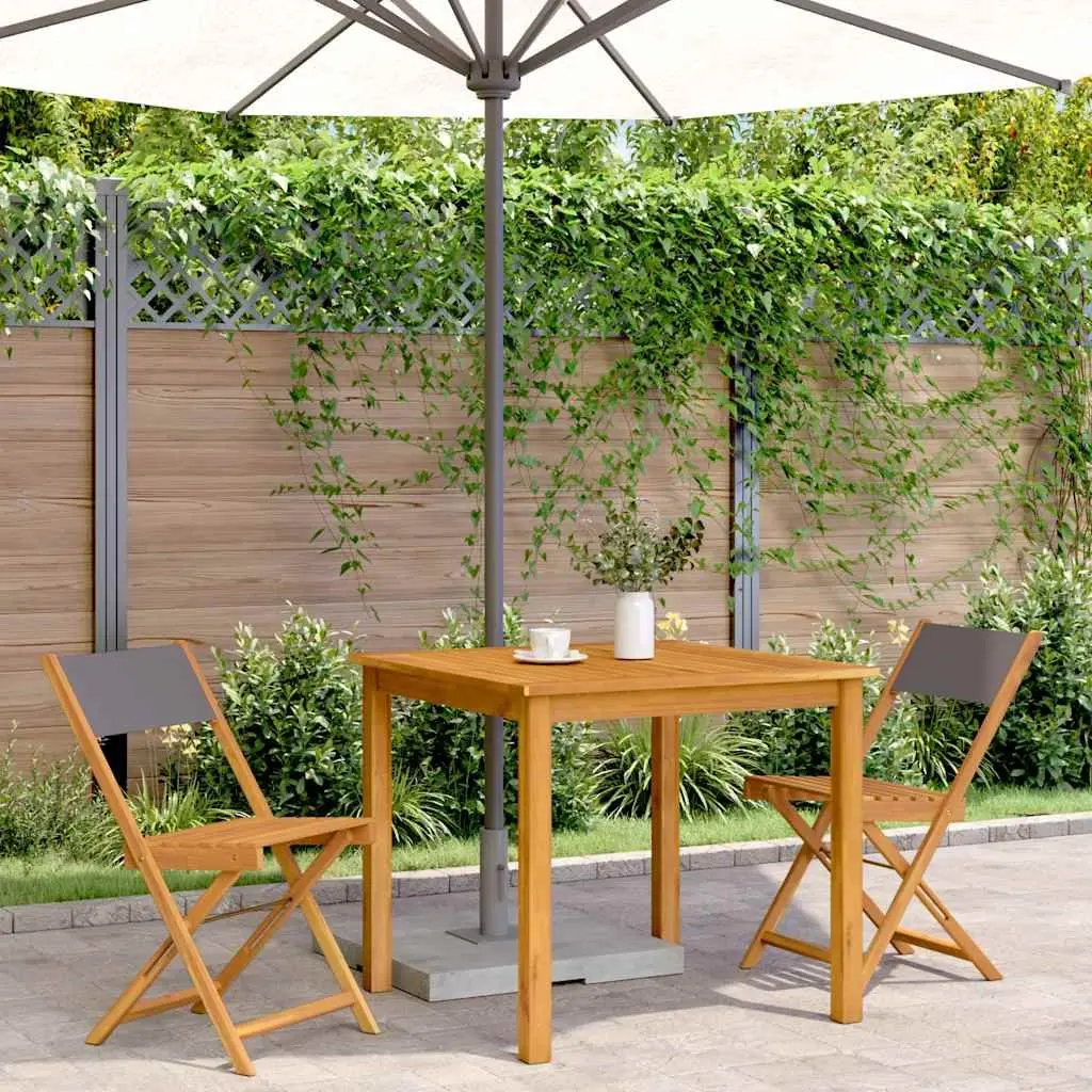 Folding Bistro Chairs Set of 2 Outdoor Use Anthracite Acacia Wood