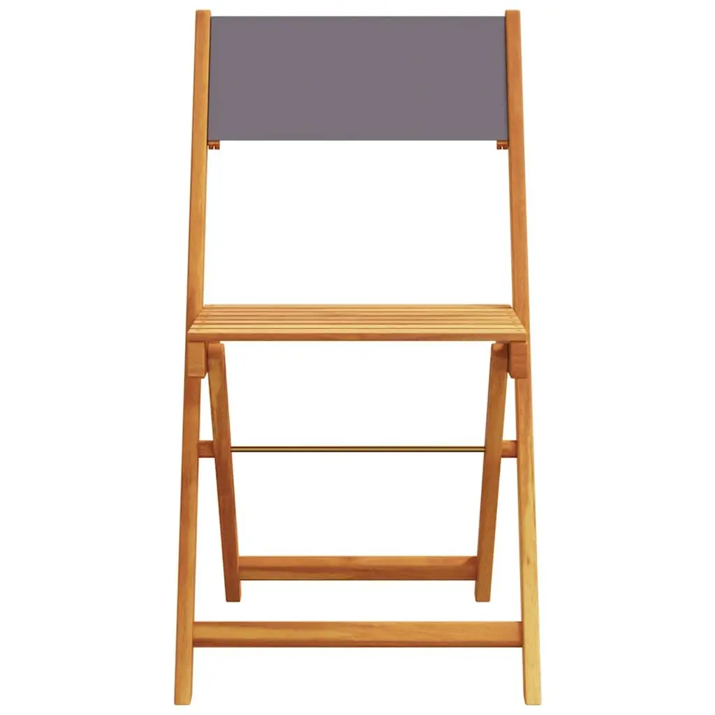 Folding Bistro Chairs Set of 2 Outdoor Use Anthracite Acacia Wood