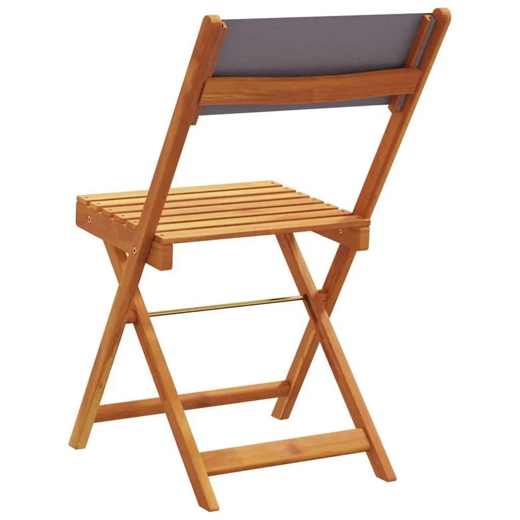 Folding Bistro Chairs Set of 2 Outdoor Use Anthracite Acacia Wood