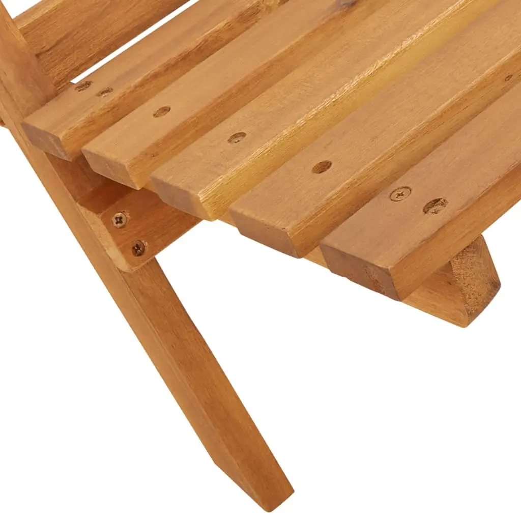 Outdoor Garden Chairs Set 2 Piece Folding Backrest White Acacia Wood Fabric