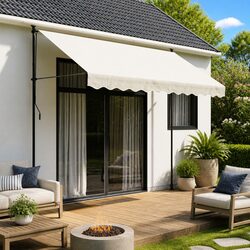 Replacement Awning Valance Fabric Specs: Cream Stripe 3m