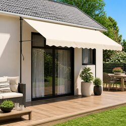 4m Replacement Awning Valance Fabric - Cream Stripe Design