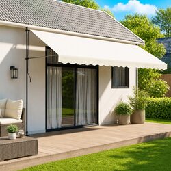 4.5m Cream Stripe Awning Valance Fabric – Specifications Inside