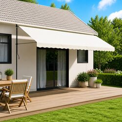 5m Replacement Awning Valance Fabric - Cream Stripe