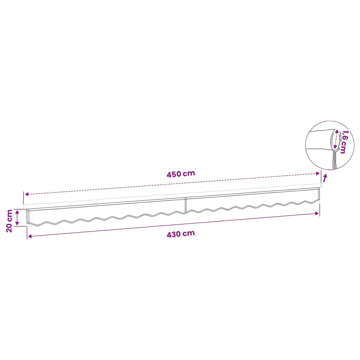 4.5m Anthracite Replacement Awning Valance