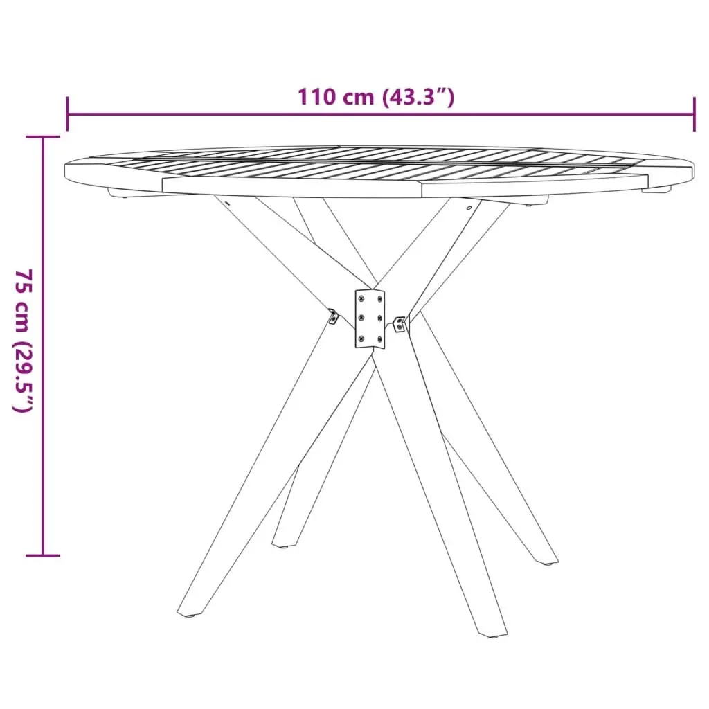 Round Solid Wood Garden Table