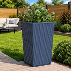 Garden Planters 32.5x57cm Rattan Look Set of 2