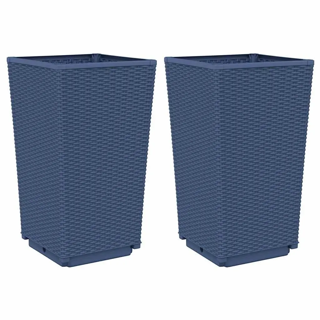 Garden Planters 32.5x57cm Rattan Look Set of 2