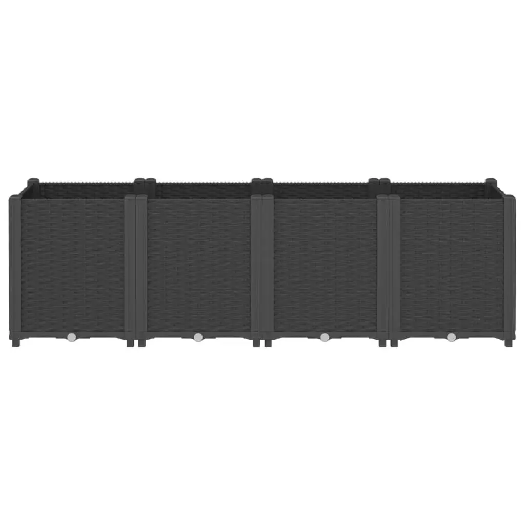 Garden Planter Black 160x40x53 cm Modular Flower Box Outdoor Patio Climbing