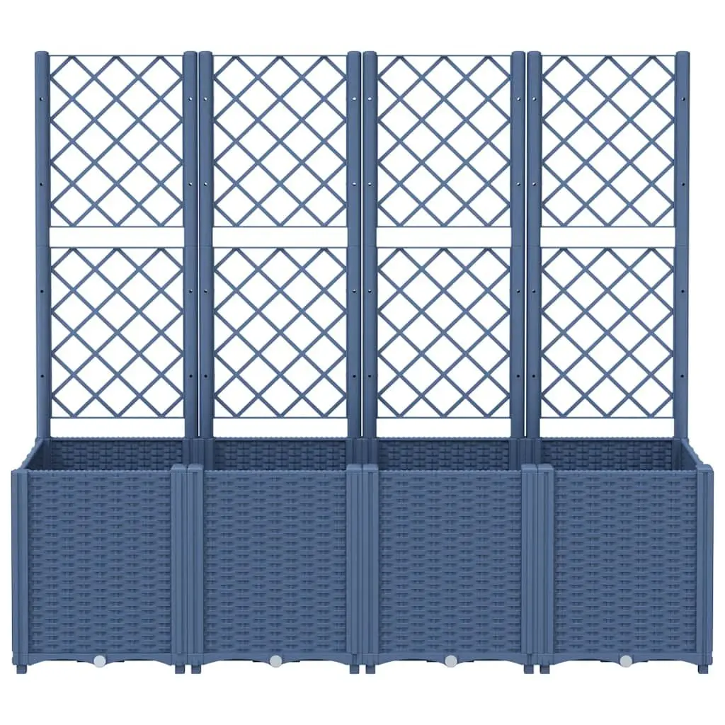 Garden Planter with Trellis Support Outdoor Use 160 x 40 x 140 cm Grey