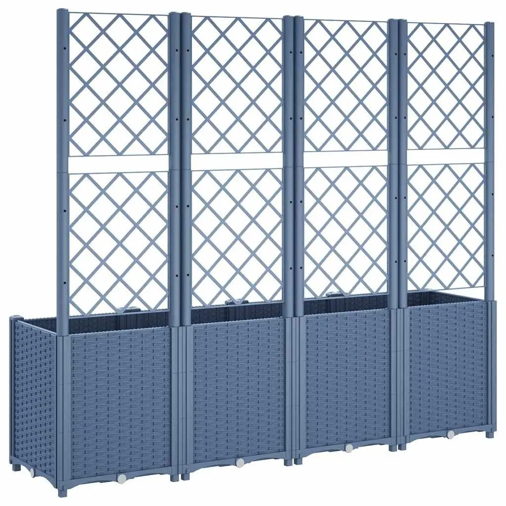 Garden Planter with Trellis Support Outdoor Use 160 x 40 x 140 cm Grey