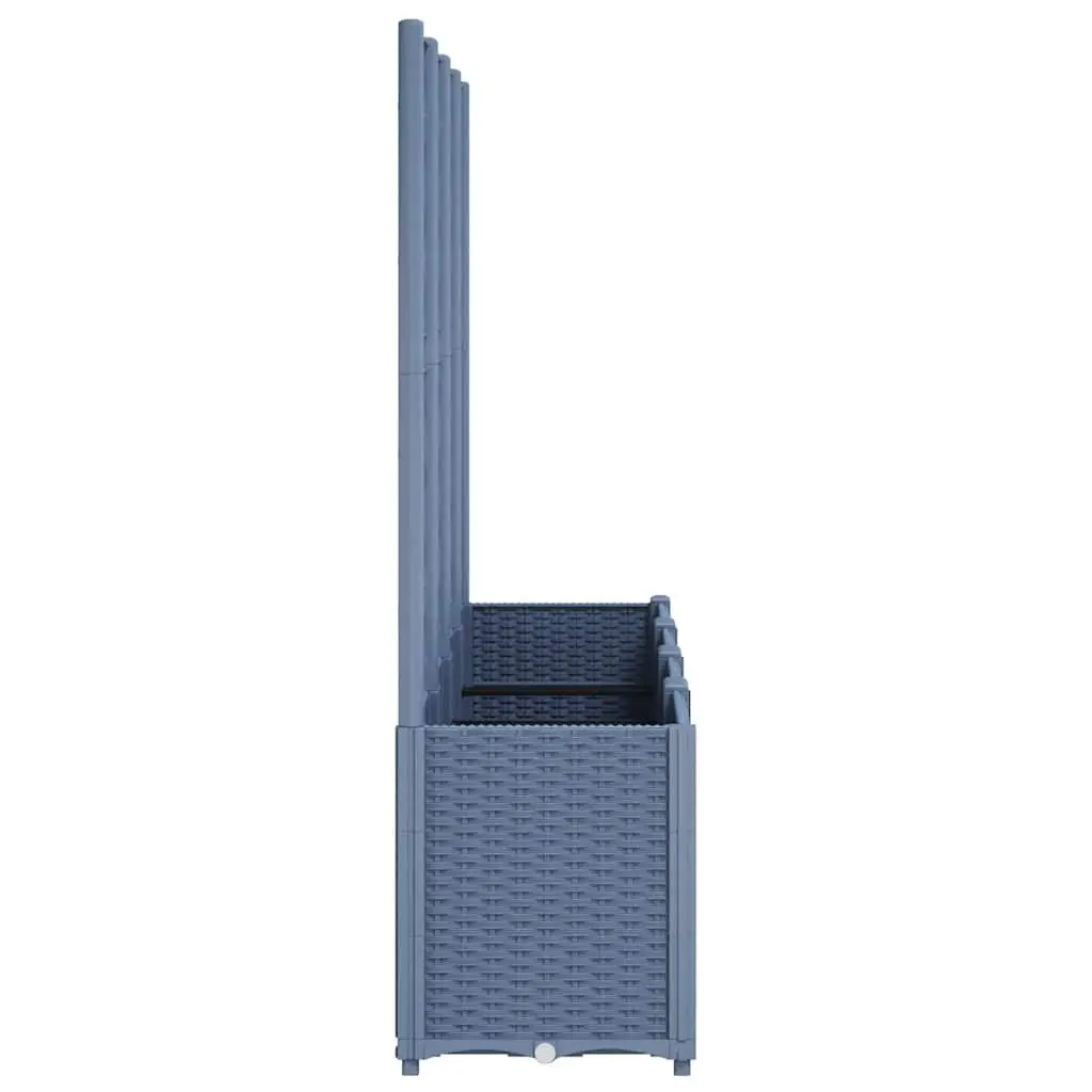 Garden Planter with Trellis Support Outdoor Use 160 x 40 x 140 cm Grey