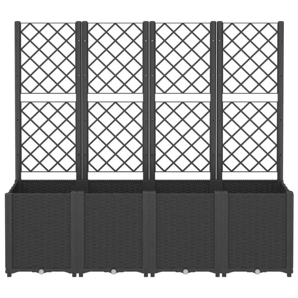 Garden Planter with Trellis Outdoor 160x40x140cm
