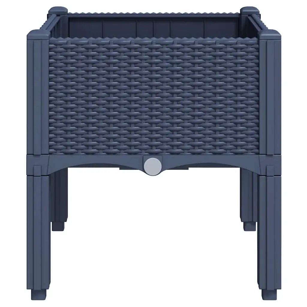 Grey Rattan Look Elevated Garden Planter Box