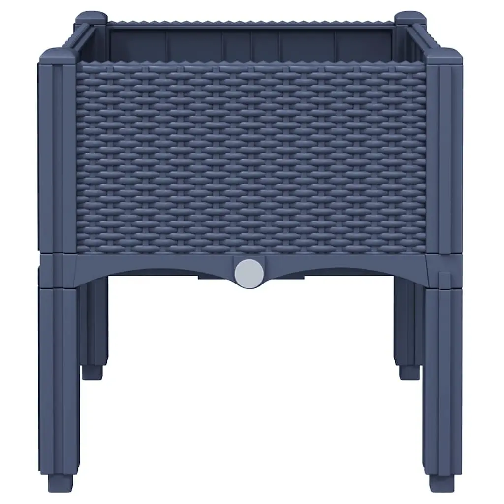 Grey Rattan Look Elevated Garden Planter Box
