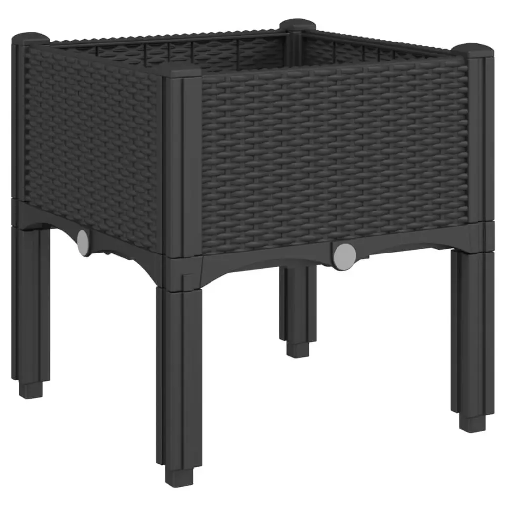 Garden Planter Box Outdoor Patio Elevated Black 40x40x42cm
