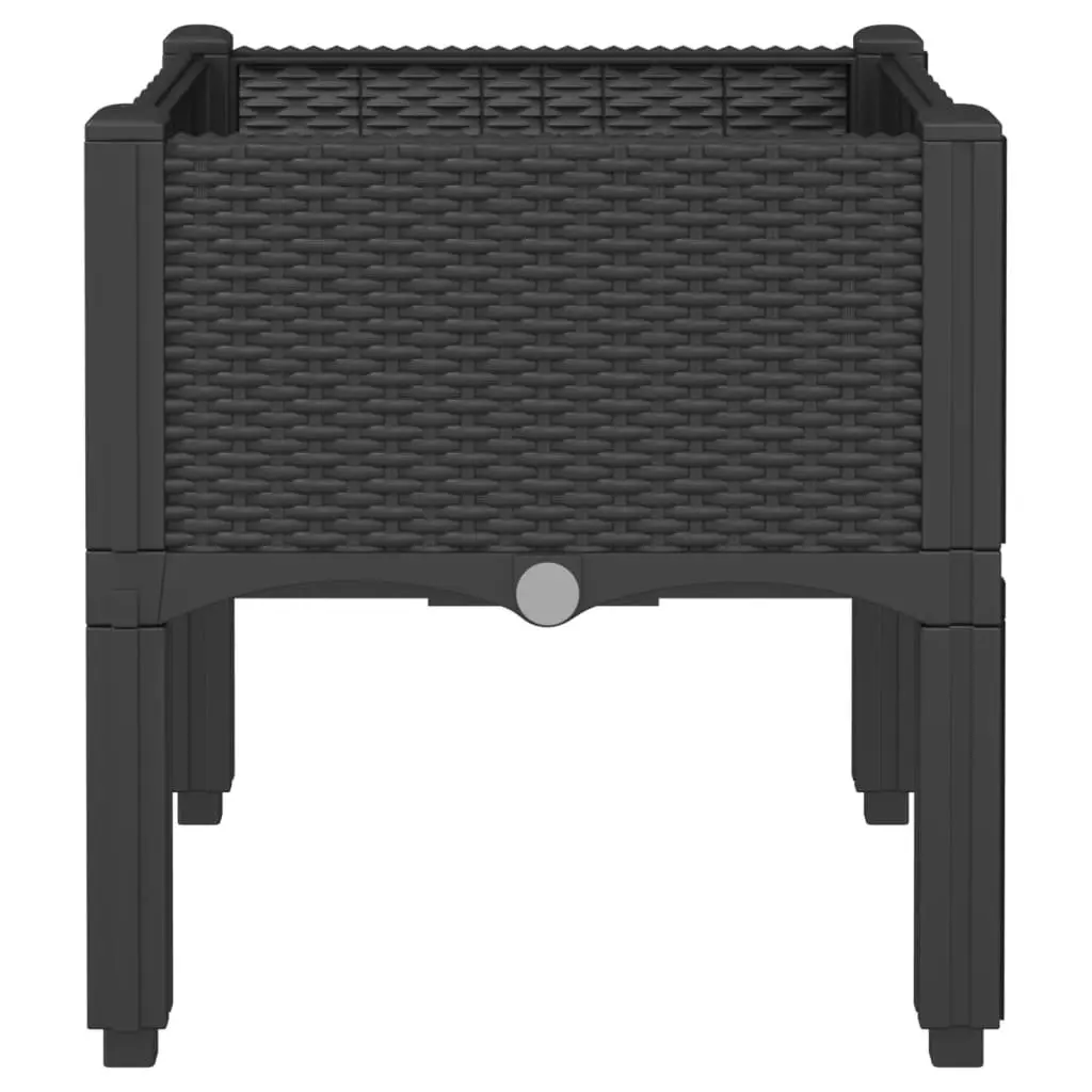 Garden Planter Box Outdoor Patio Elevated Black 40x40x42cm