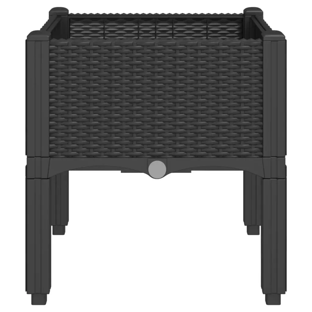 Garden Planter Box Outdoor Patio Elevated Black 40x40x42cm