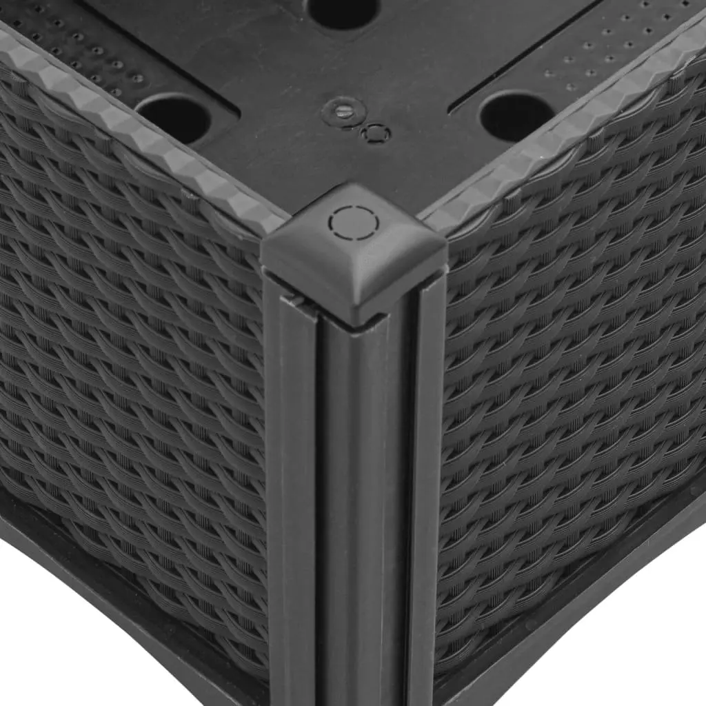 Garden Planter Box Outdoor Patio Elevated Black 40x40x42cm