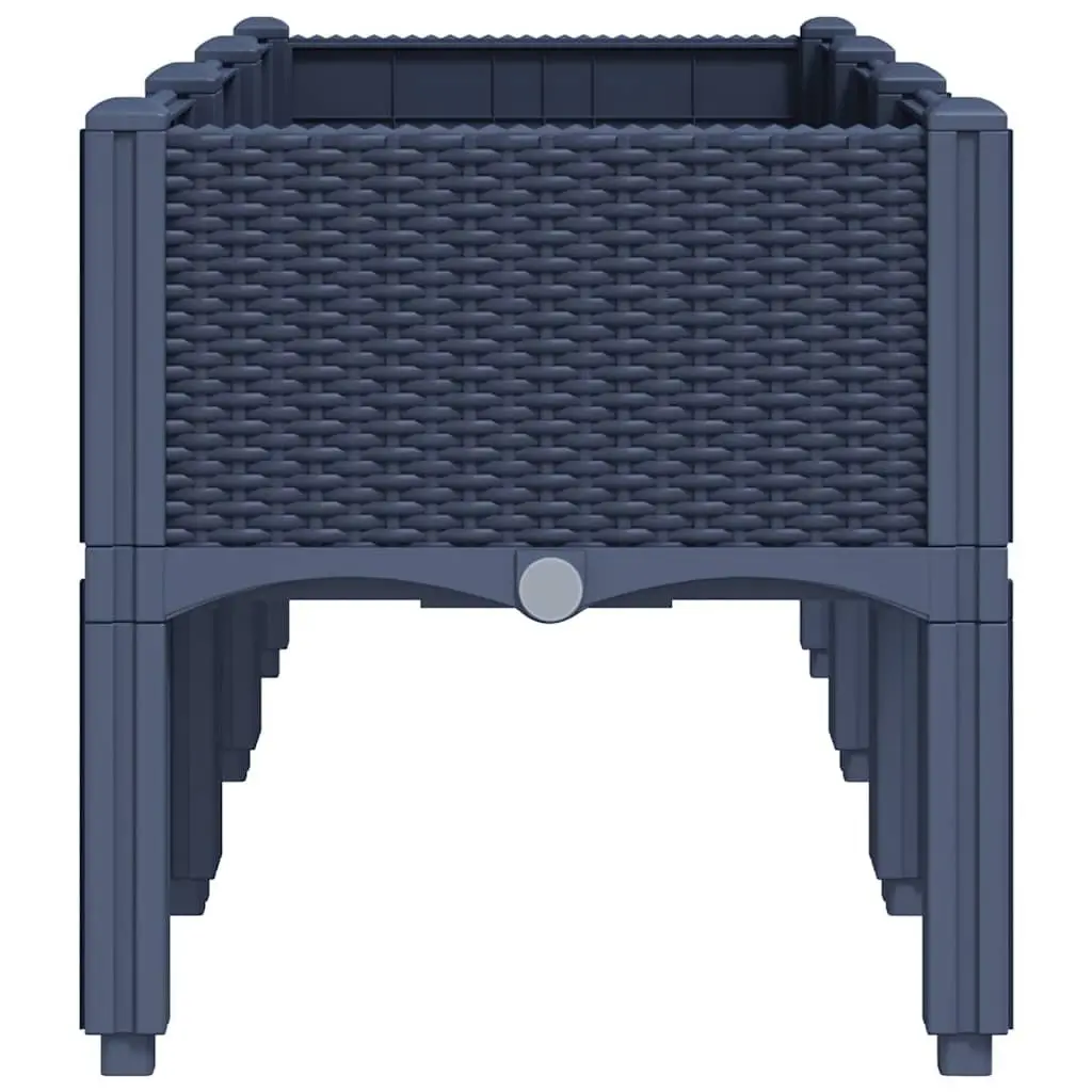 Garden Planter Box Elevated Outdoor Patio Rattan Look 120 x 40 x 42 cm