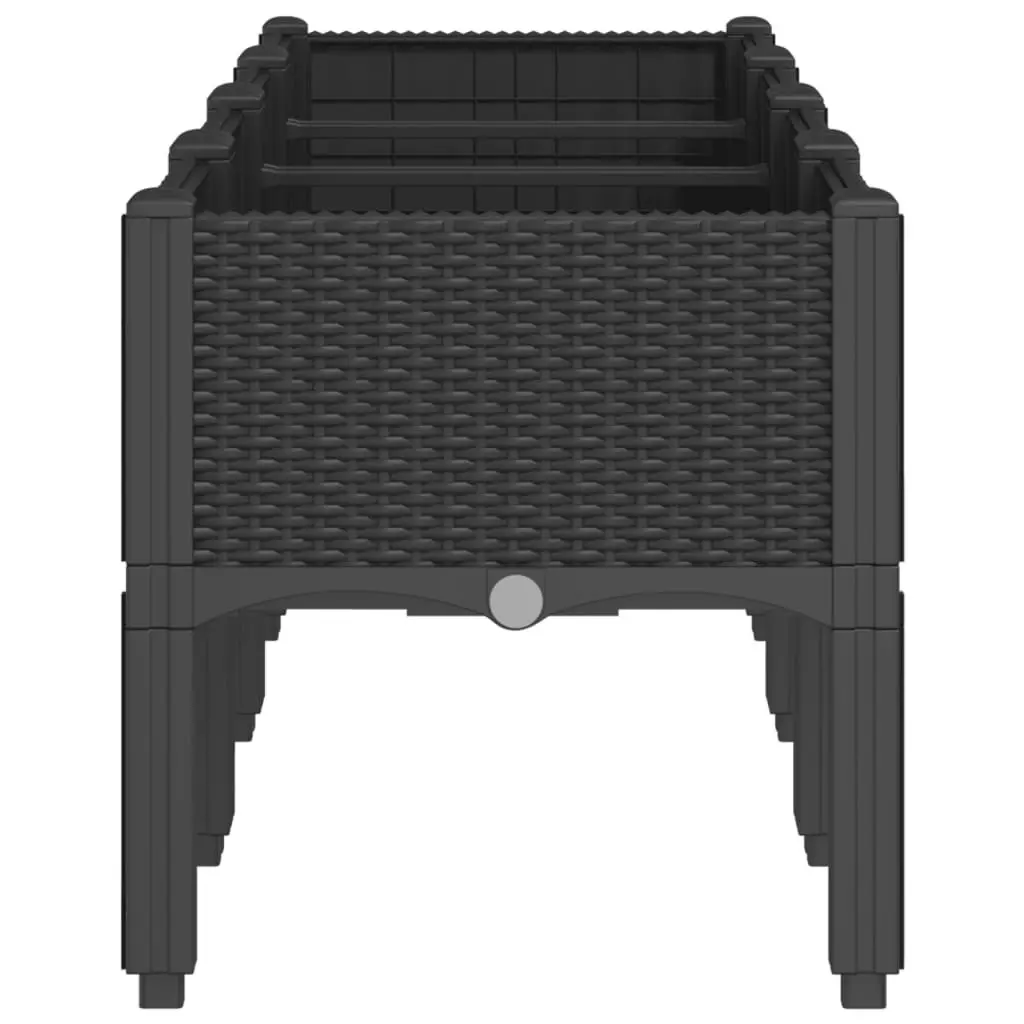 Garden Planter Outdoor Patio Raised 160x40x42cm Black