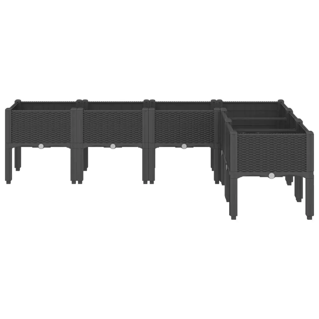 Garden Planter Box Elevated Outdoor Black 160 x 120 x 42 cm