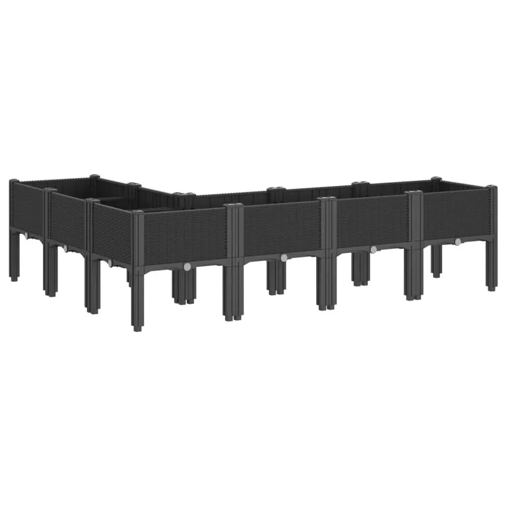 Garden Planter Box Elevated Outdoor Black 160 x 120 x 42 cm