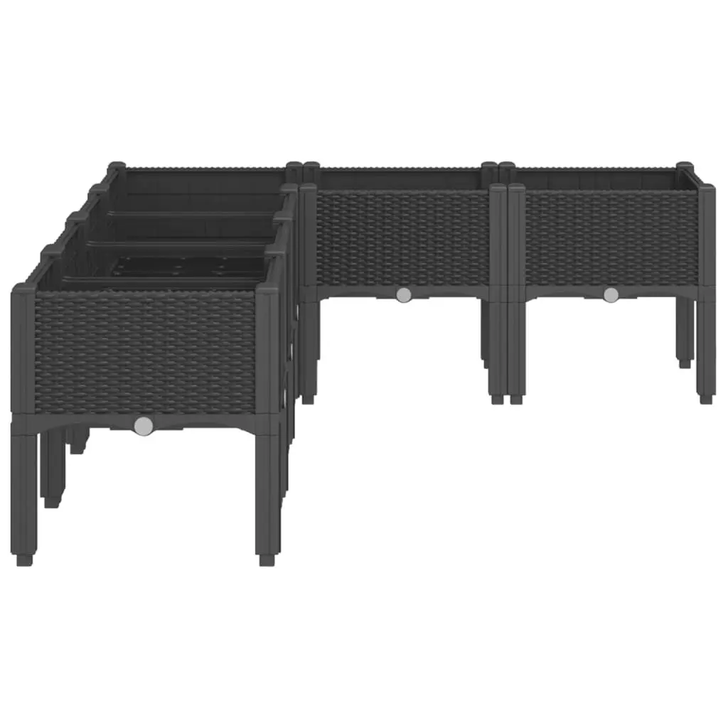 Garden Planter Box Elevated Outdoor Black 160 x 120 x 42 cm