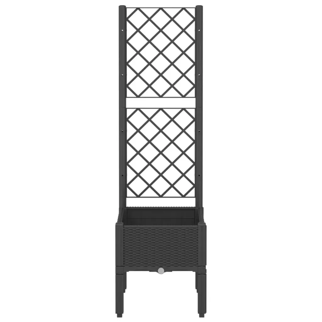 Garden Planter with Trellis Black 40x40x142cm Outdoor Climbing Plants Support