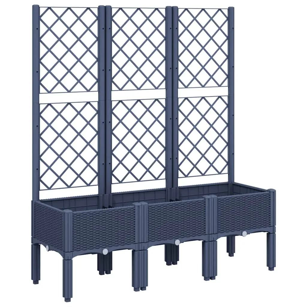 Garden Planter with Trellis Support Grey Outdoor Patio Climbing Plants Flowers